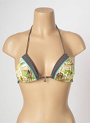 Haut de maillot de bain fermeture liens à nouer haut soutien-gorge moulé beige BANANA MOON femme