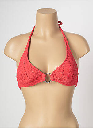 Haut de maillot de bain fermeture liens à nouer haut soutien-gorge moulé rouge BANANA MOON femme