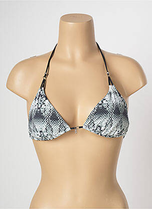 Haut de maillot de bain fermeture liens à nouer haut soutien-gorge moulé gris BANANA MOON femme