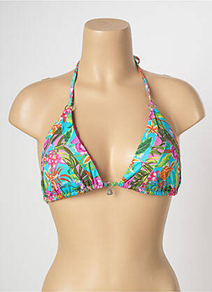Haut de maillot de bain fermeture liens à nouer haut soutien-gorge moulé bleu BANANA MOON femme