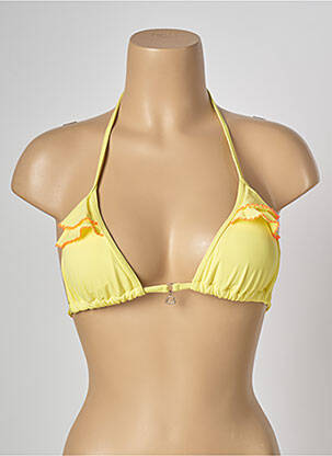 Haut de maillot de bain fermeture liens à nouer haut soutien-gorge moulé jaune BANANA MOON femme