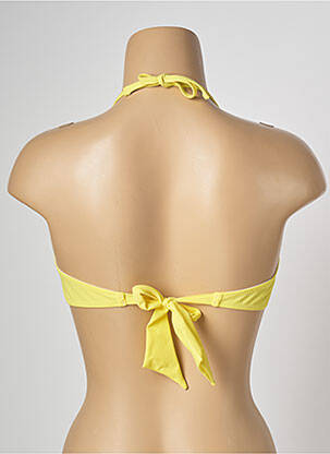 Haut de maillot de bain fermeture liens à nouer haut soutien-gorge moulé jaune BANANA MOON femme