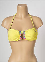 Haut de maillot de bain fermeture liens à nouer haut soutien-gorge moulé jaune BANANA MOON femme