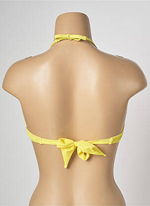 Haut de maillot de bain fermeture liens à nouer haut soutien-gorge moulé jaune BANANA MOON femme
