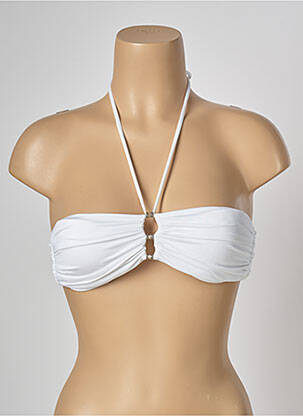 Haut de maillot de bain fermeture liens à nouer haut soutien-gorge moulé blanc BANANA MOON femme