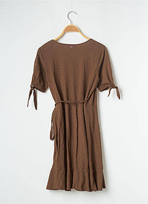 Robe courte manches courtes manches courtes marron BANANA MOON femme