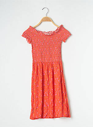 Robe courte coupe fluide manches courtes orange BANANA MOON femme