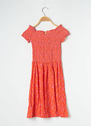 Robe courte coupe fluide manches courtes orange BANANA MOON femme