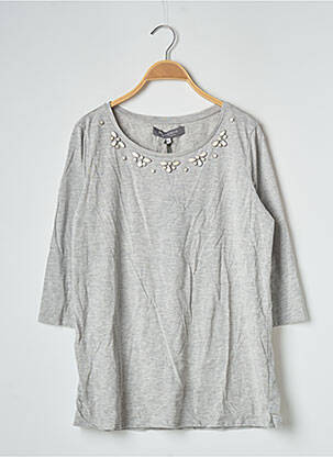 T-shirt stretch manches 3/4 gris BANANA MOON femme