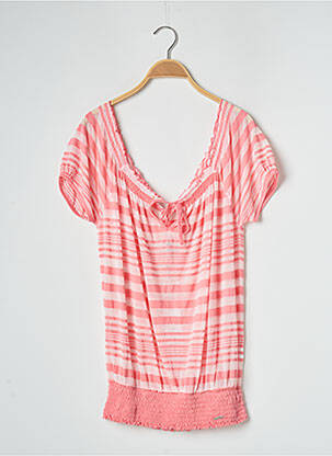 Top stretch manches courtes rose BANANA MOON femme