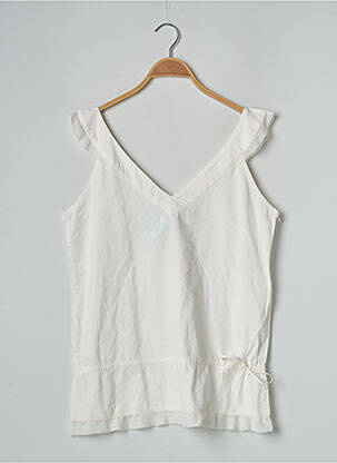 Top col v sans manche blanc BANANA MOON femme