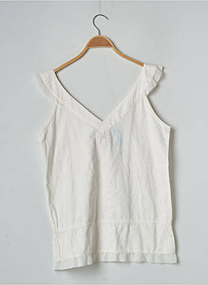 Top col v sans manche blanc BANANA MOON femme