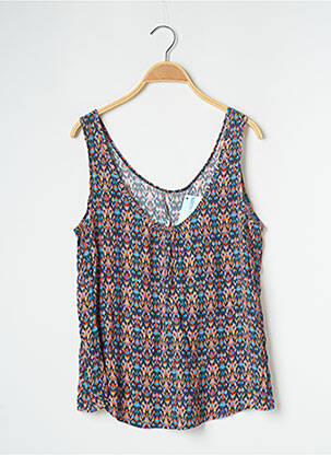 Top imprimé fantaisie sans manche bleu BANANA MOON femme
