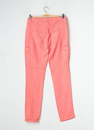 Pantalon droit fermeture zippée sous rabat boutonné taille normale rose BANANA MOON femme