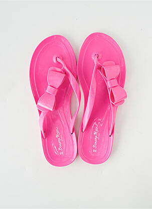 Tongs bout ouvert talon plat jusqu'à 3cm rose BANANA MOON femme