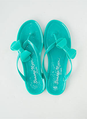 Tongs bout ouvert talon plat jusqu'à 3cm bleu BANANA MOON femme