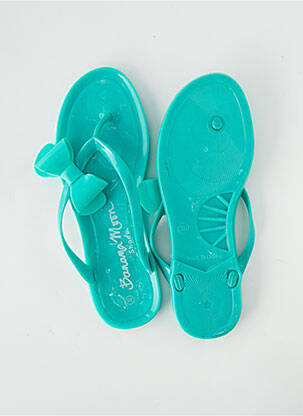 Tongs bout ouvert talon plat jusqu'à 3cm bleu BANANA MOON femme