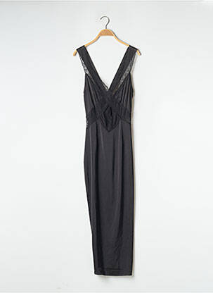 Robe longue coupe cintrée fines bretelles noir NASTY GAL femme