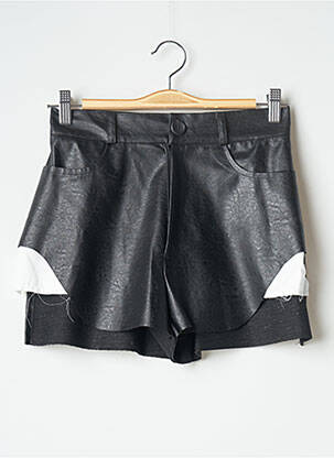 Short fermeture zippée sous rabat boutonné taille normale noir STORETS femme