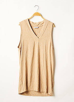 Tunique sans manche col rond beige STRADIVARIUS femme