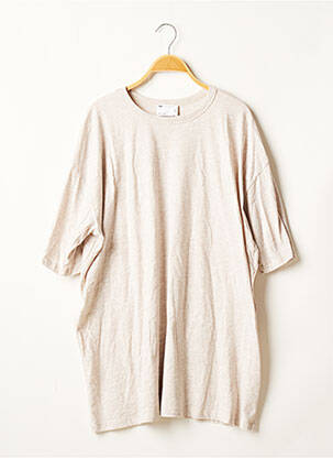 Tunique manches courtes col rond beige ASOS femme
