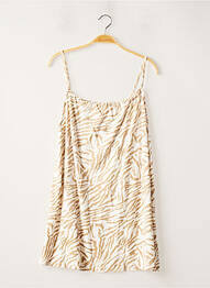 Robe courte coupe évasée fines bretelles beige ASOS femme