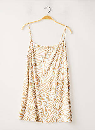 Robe courte coupe évasée fines bretelles beige ASOS femme