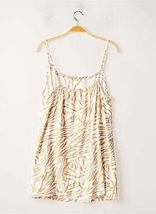 Robe courte coupe évasée fines bretelles beige ASOS femme