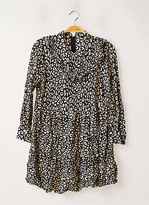 Robe courte fermeture zippée au dos manches longues noir ZARA femme