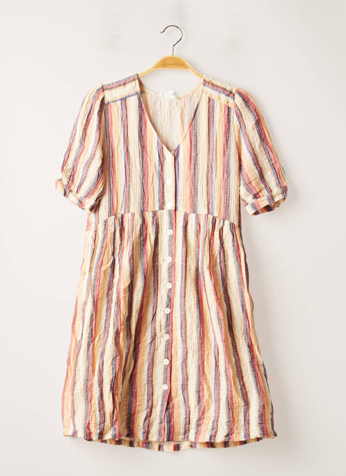 Robe courte coupe évasée manches courtes beige MAISON 123 femme