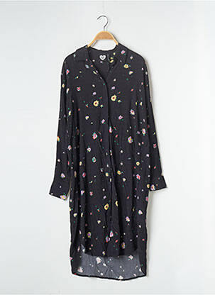 Robe mi-longue imprimé fleurs manches longues noir CATWALK JUNKIE. femme