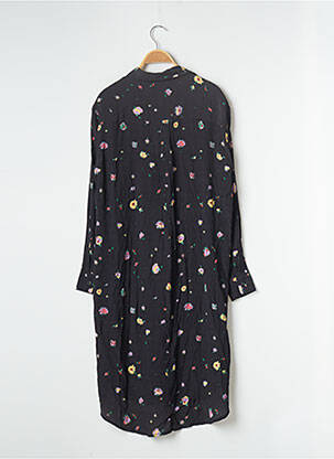 Robe mi-longue imprimé fleurs manches longues noir CATWALK JUNKIE. femme