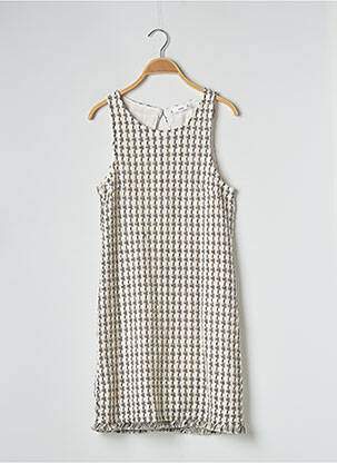 Robe mi-longue sans manche sans manche beige MANGO femme