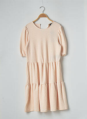 Robe mi-longue coupe évasée manches courtes beige ONLY femme