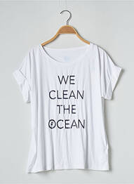 Top stretch manches courtes blanc SAVE THE DUCK femme