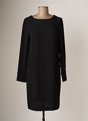 Robe courte fermeture zippée au dos manches longues noir ZYGA femme