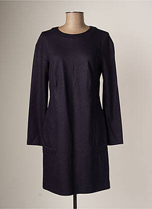 Robe courte fermeture zippée au dos manches longues bleu ZYGA femme