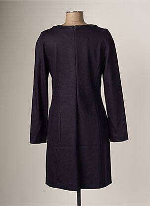 Robe courte fermeture zippée au dos manches longues bleu ZYGA femme