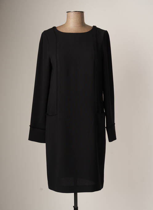 Robe courte fermeture zippée au dos manches longues noir ZYGA femme