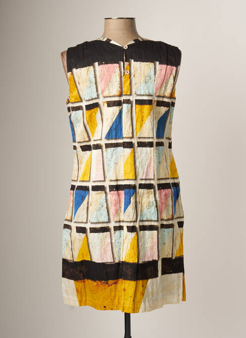 Robe courte jaune AVENTURES DES TOILES pour femme