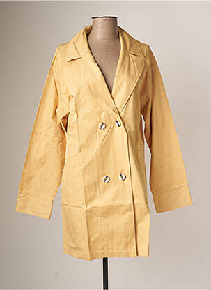 Trench tissage popeline sans capuche jaune YAYA femme
