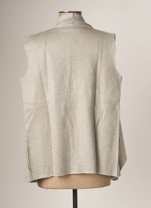 Gilet sans manche gris MAJESTIC FILATURES pour femme