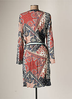Robe mi-longue coupe fluide manches longues rouge ET COMPAGNIE femme