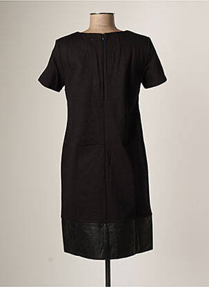 Robe courte fermeture zippée au dos manches courtes noir POUSSIERE D'ETOLE femme