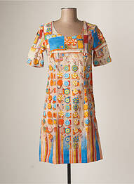 Robe courte manches courtes manches courtes orange AVENTURES DES TOILES femme