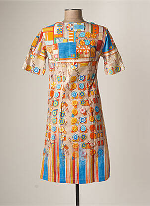Robe courte manches courtes manches courtes orange AVENTURES DES TOILES femme