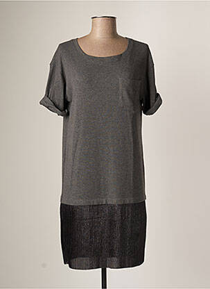 Robe mi-longue manches courtes manches courtes gris ET COMPAGNIE femme