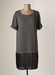 Robe mi-longue manches courtes manches courtes gris ET COMPAGNIE femme