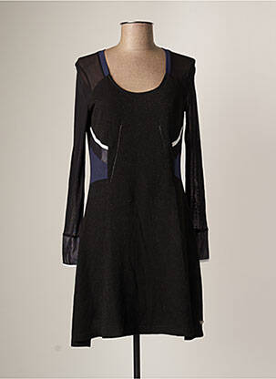 Robe pull col rond manches longues noir HUIT SIX SEPT femme