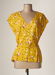 Chemisier manches courtes manches courtes jaune DES PETITS HAUTS femme